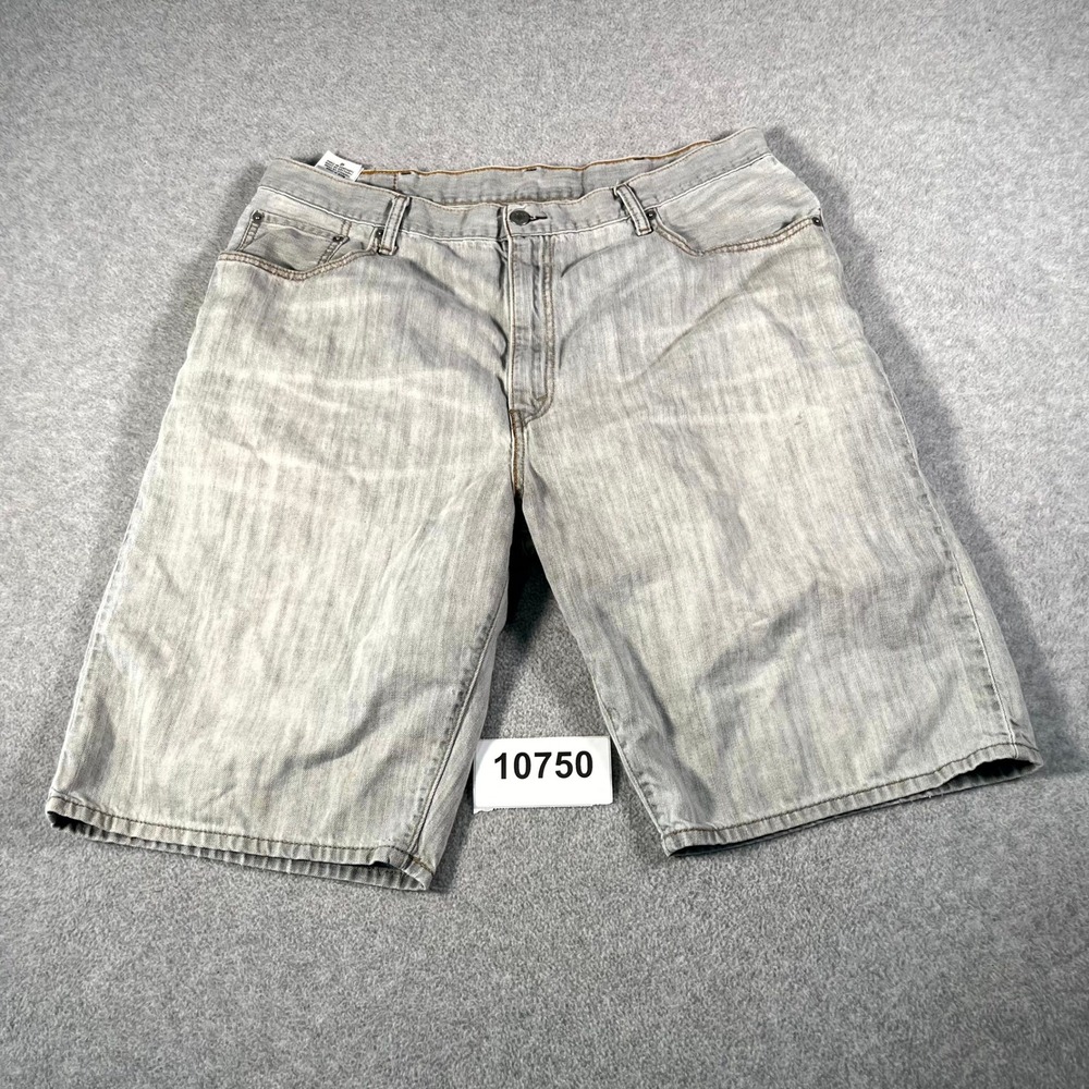 Levi's 569 Loose Straight Bermuda Shorts Mens 40 Gray Denim Cotton Whiskers